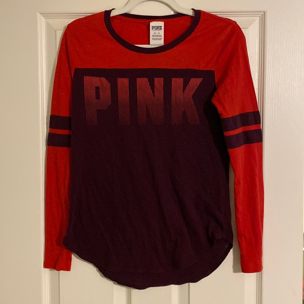 PINK by Victoria's Secret Red & Maroon Long Sleeve sz XS